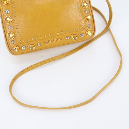 Miu Miu Crystal Bijou Leather Shoulder Bag — view 2