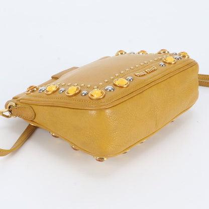Miu Miu Crystal Bijou Leather Shoulder Bag — view 5