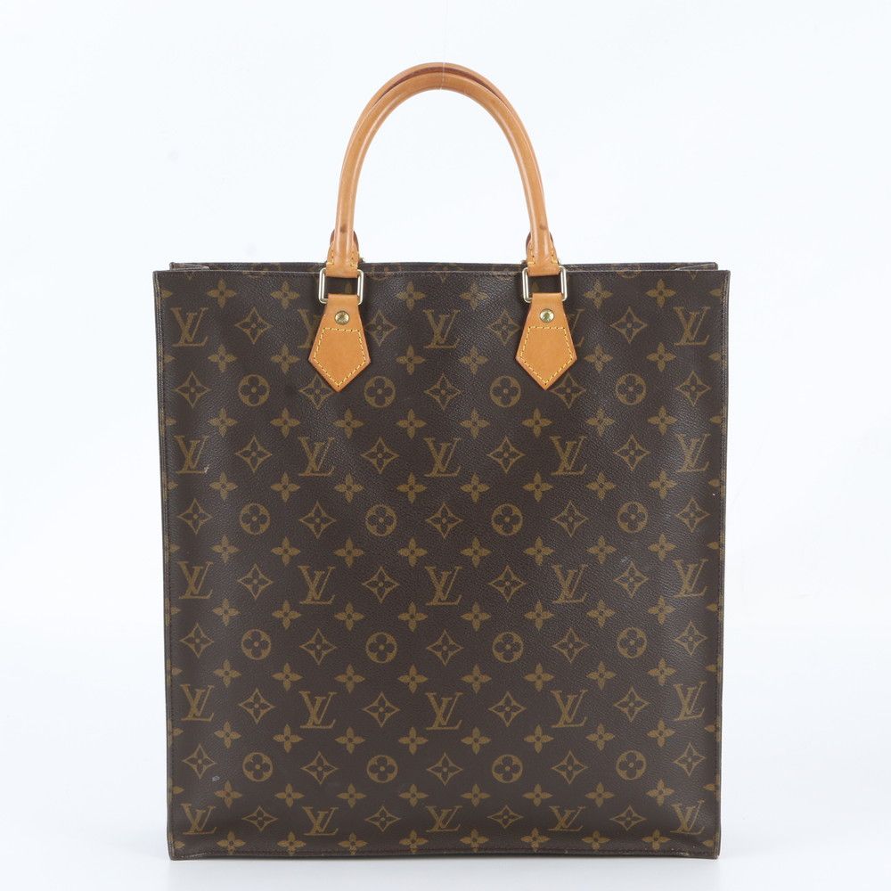 Louis Vuitton Monogram Sac Plat Leather Tote Bag Shoulder Business — view 3