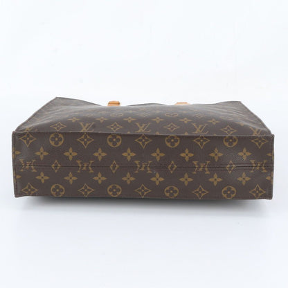 Louis Vuitton Monogram Sac Plat Leather Tote Bag Shoulder Business — view 6