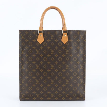 Louis Vuitton Monogram Sac Plat Leather Tote Bag Shoulder Business