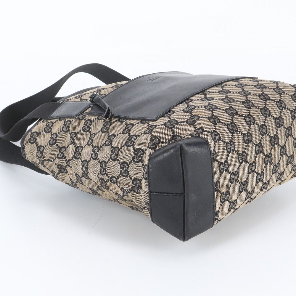 Gucci GG Canvas Leather Tote Bag Shoulder — view 5