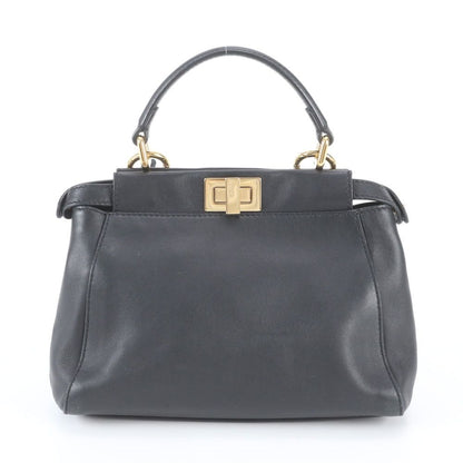 Fendi Calf Hair Mini Peekaboo Stone Leather 2-Way Shoulder Bag Crossbody — view 4