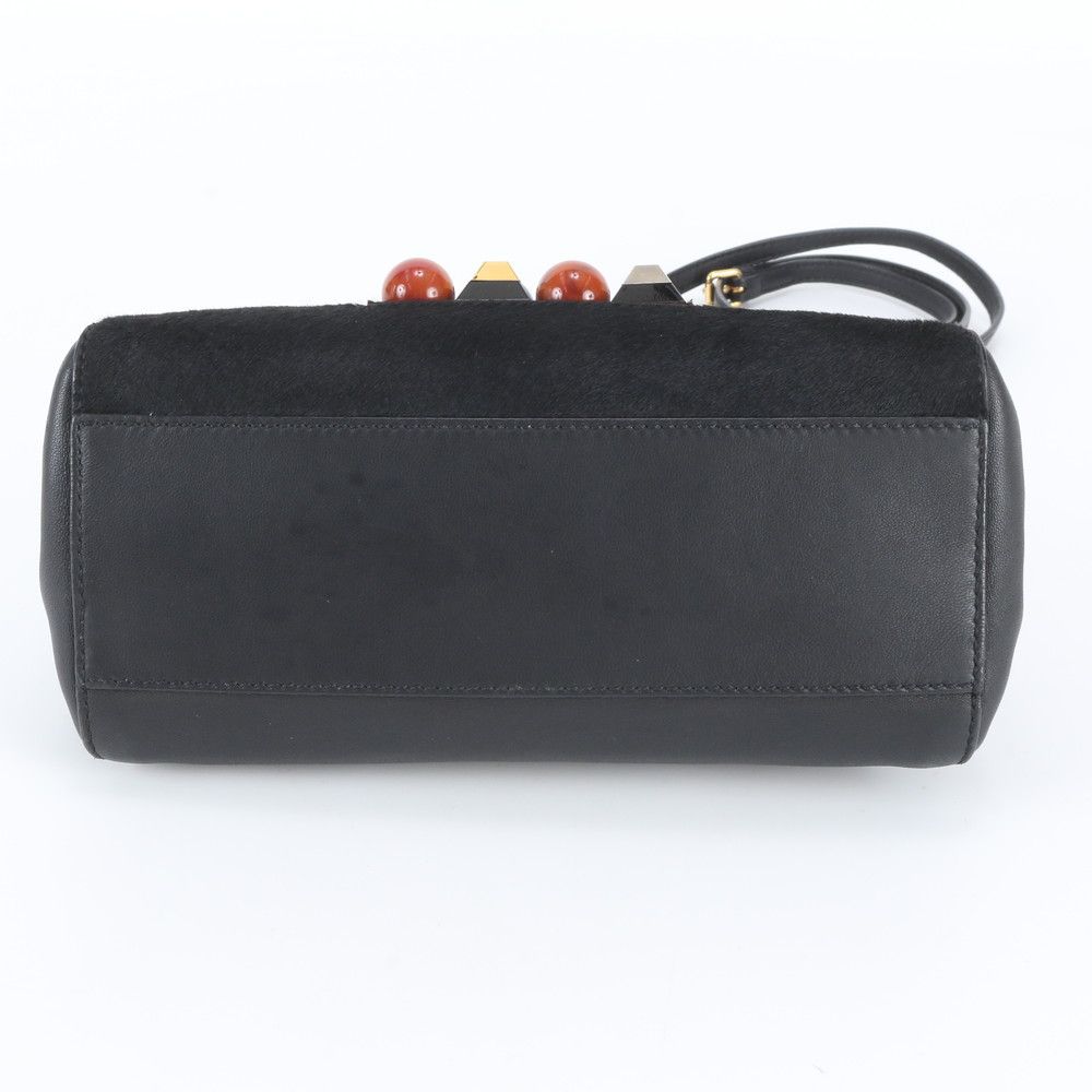 Fendi Calf Hair Mini Peekaboo Stone Leather 2-Way Shoulder Bag Crossbody — view 7