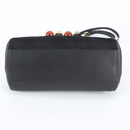 Fendi Calf Hair Mini Peekaboo Stone Leather 2-Way Shoulder Bag Crossbody — view 7