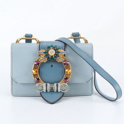 Miu Miu Bijou Buckle Leather Shoulder Bag