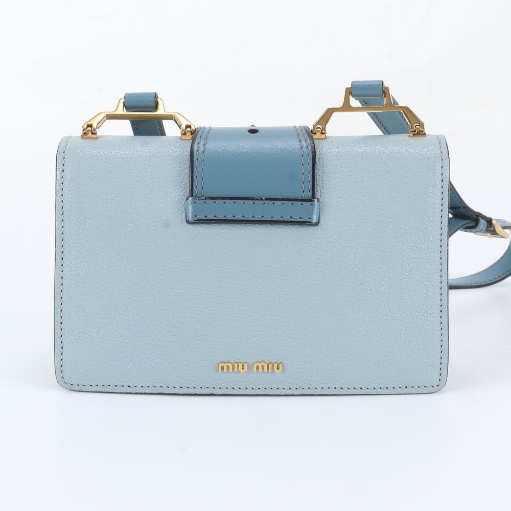 Miu Miu Bijou Buckle Leather Shoulder Bag — view 3