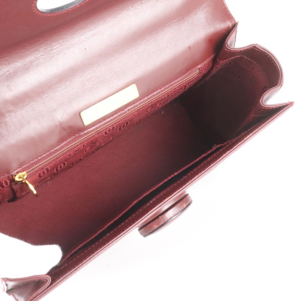 Cartier Must Line Bordeaux Leather Handbag — view 7