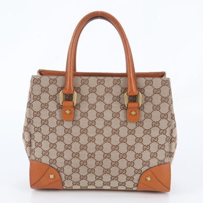 Gucci GG Canvas Studs Leather Handbag Tote Brown — view 3