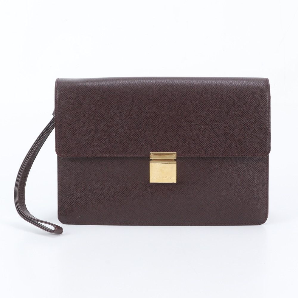 Louis Vuitton Taiga Selenga Leather Clutch Pouch Business