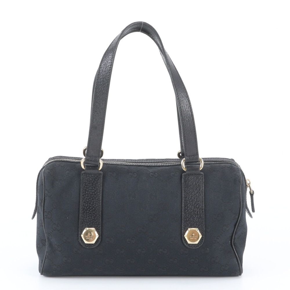 Gucci Included GG Canvas Mini Boston Leather Shoulder Bag