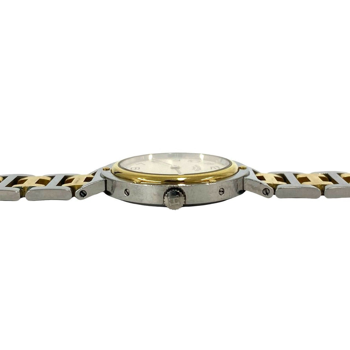 Hermes Clipper Stainless Quartz Watch Wrist Silver Gold — view 6