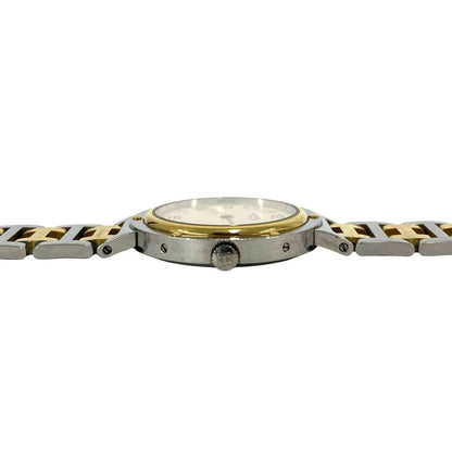 Hermes Clipper Stainless Quartz Watch Wrist Silver Gold — view 6