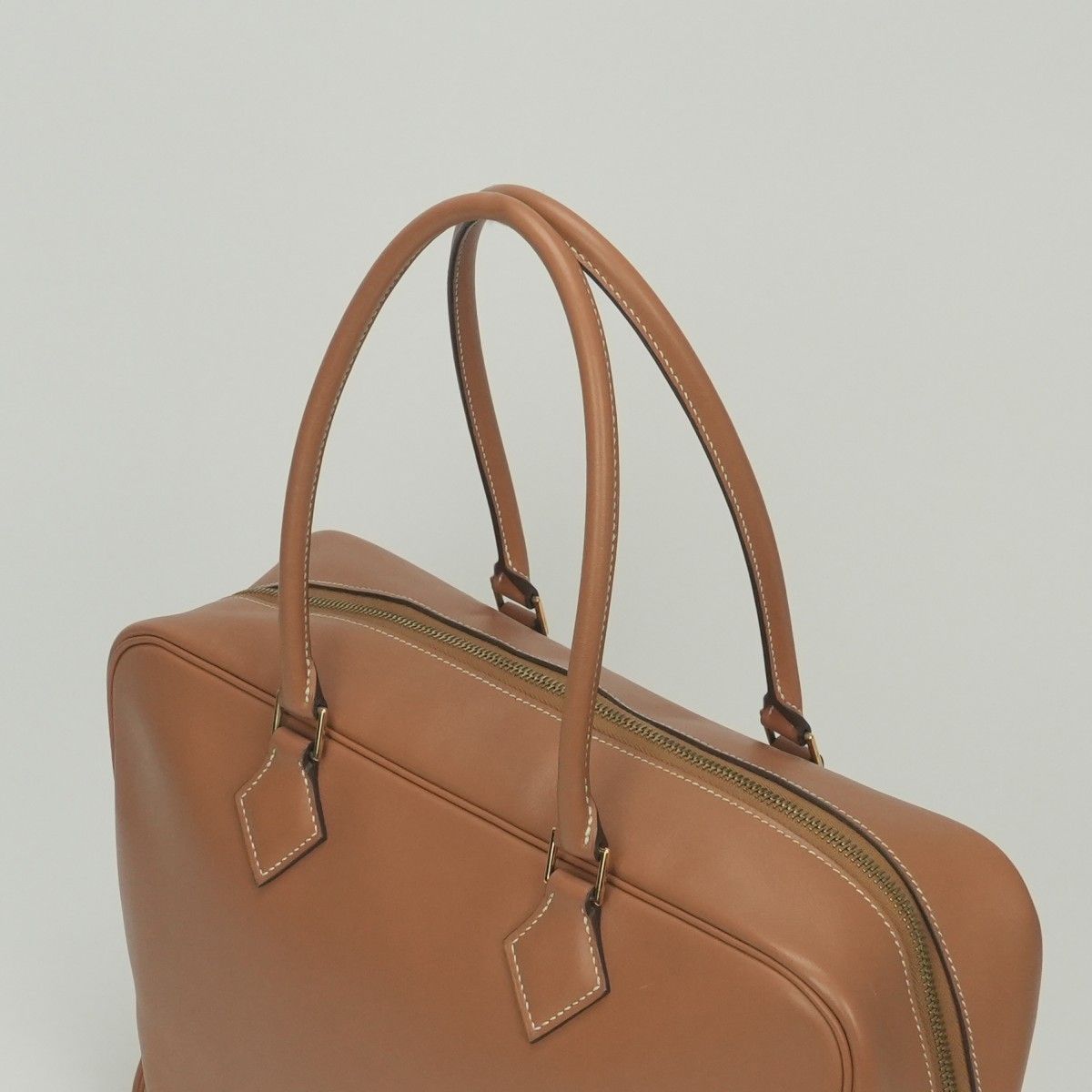 Hermes Plume 32 Tote Gulliver Natural Brown Gold Handbag — view 4