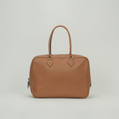 Hermes Plume 32 Tote Gulliver Natural Brown Gold Handbag