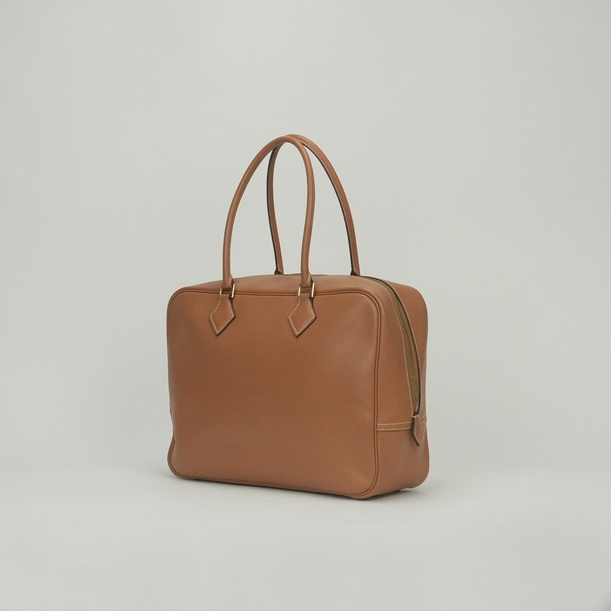 Hermes Plume 32 Tote Gulliver Natural Brown Gold Handbag — view 2