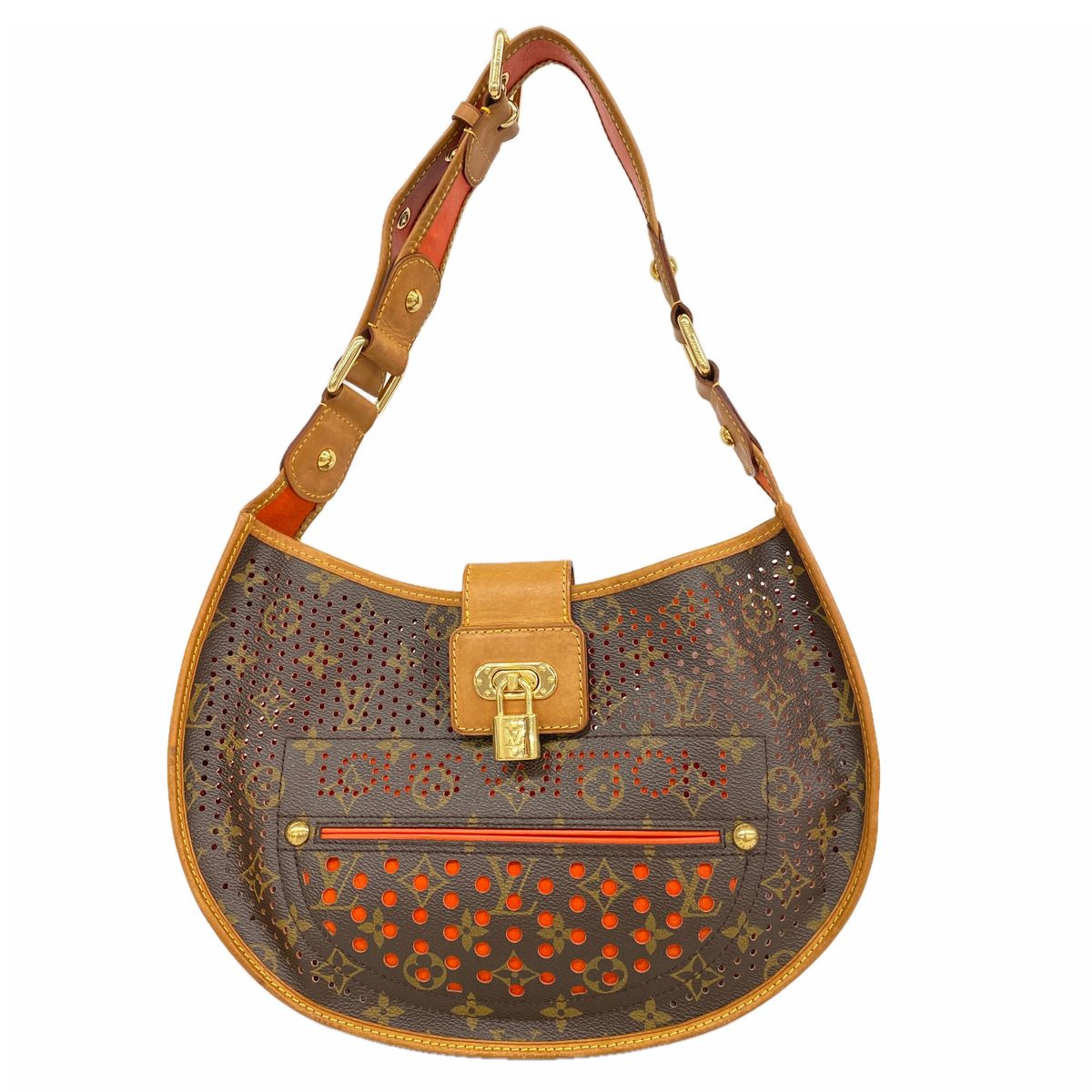 Louis Vuitton Shoulder Bag Monogram Perfo Demilune Orange