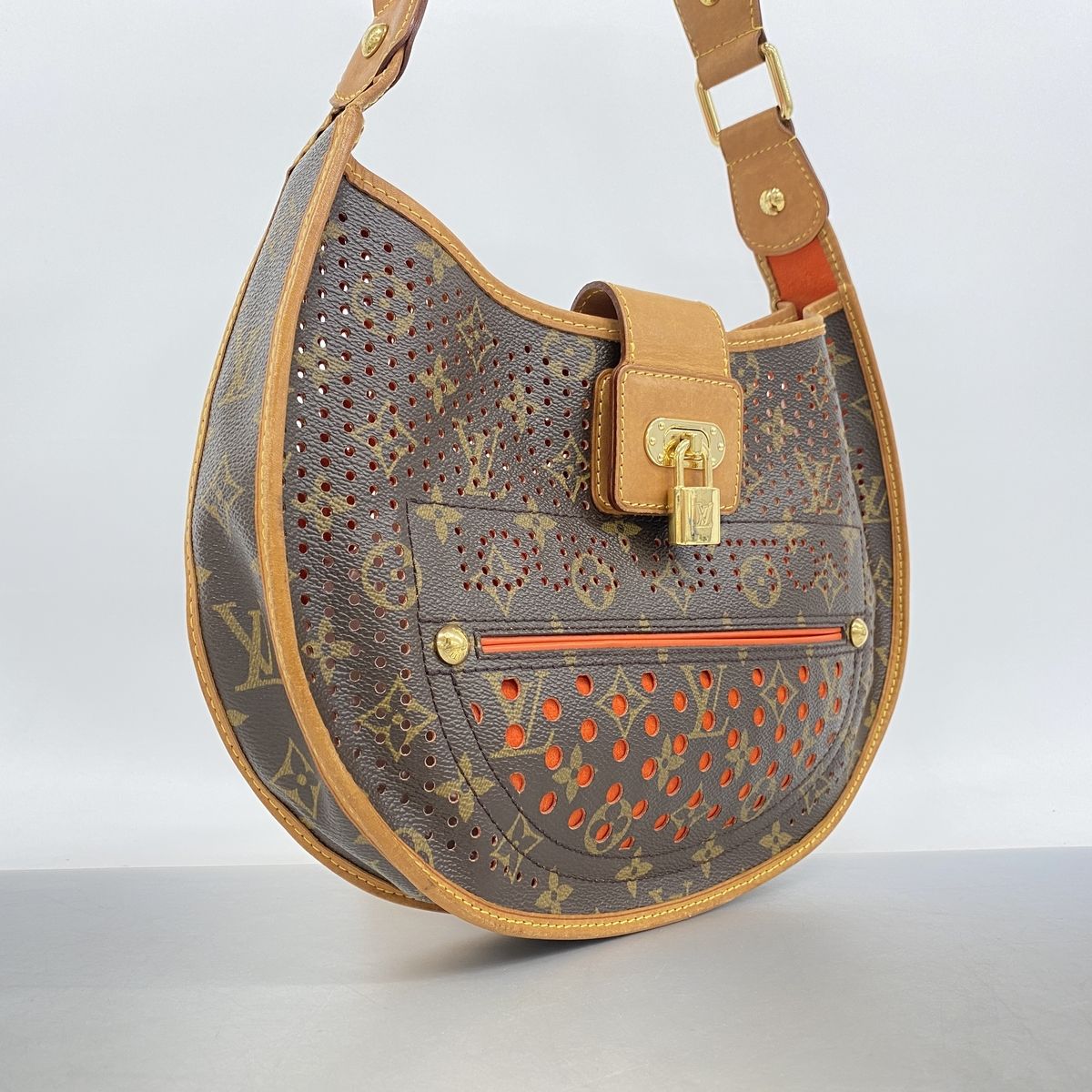 Louis Vuitton Shoulder Bag Monogram Perfo Demilune Orange — view 2