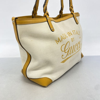 Gucci Tote Bag Canvas Beige Yellow Champagne Gold — view 2