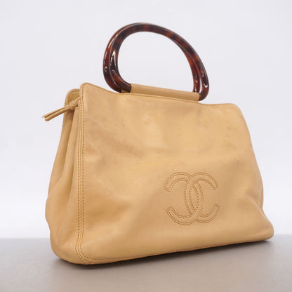 Chanel Handbag Lambskin Beige Gold — view 2