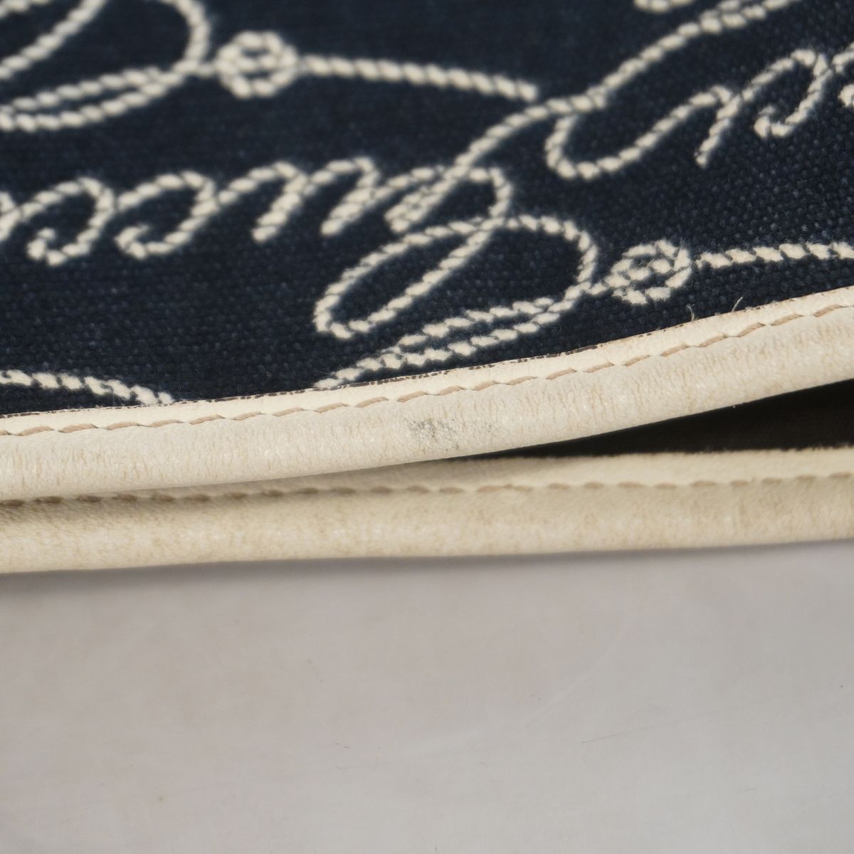 Gucci Tote Bag Canvas Navy Gold — view 8