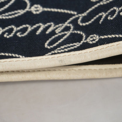 Gucci Tote Bag Canvas Navy Gold — view 8