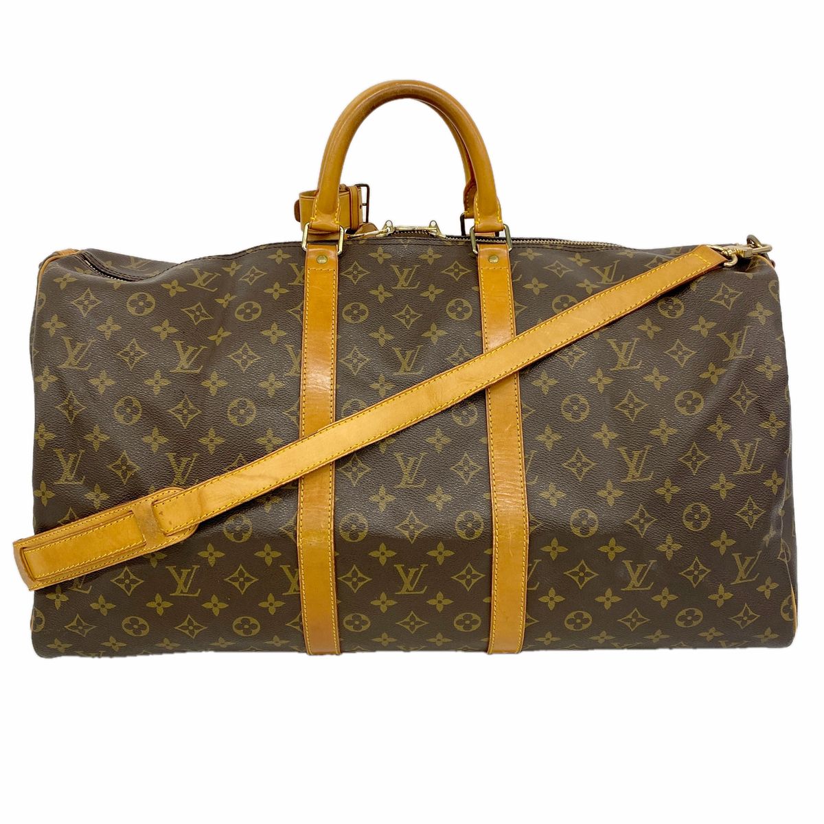 Louis Vuitton Boston Bag Monogram Keepall Bandouliere 55 Brown