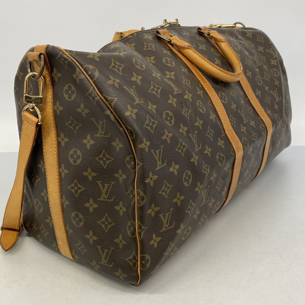 Louis Vuitton Boston Bag Monogram Keepall Bandouliere 55 Brown — view 2