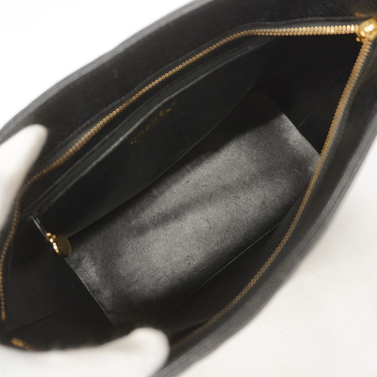 Chanel Tote Bag Reissue Caviar Leather Black Gold — view 4