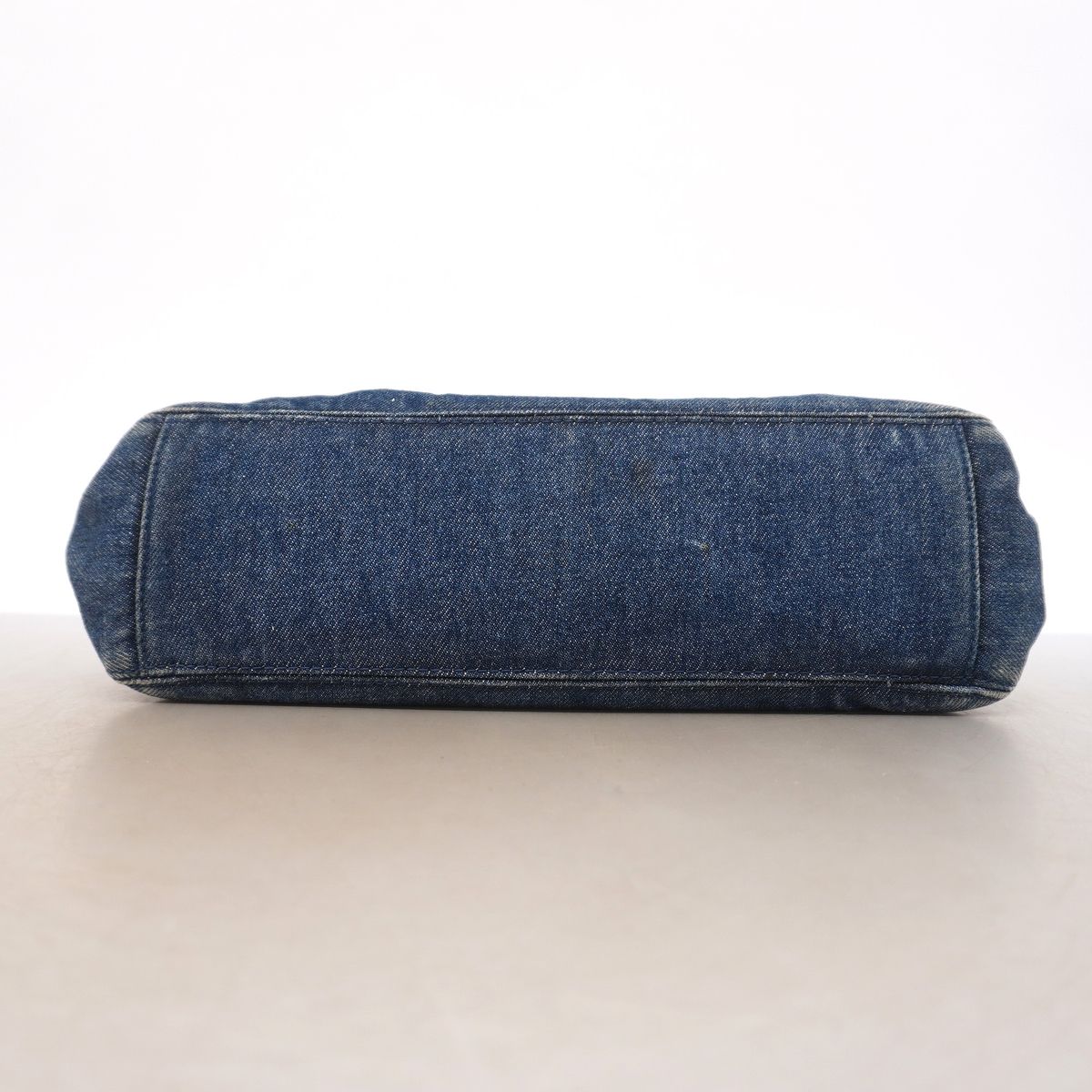 Chanel Tote Bag Denim Blue Brown Silver — view 3