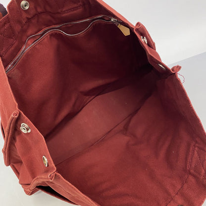 Hermes Tote Bag Fourre Tout MM Canvas Red Silver — view 4