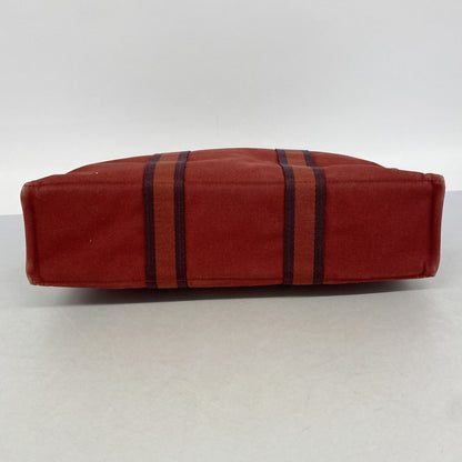 Hermes Tote Bag Fourre Tout MM Canvas Red Silver — view 3