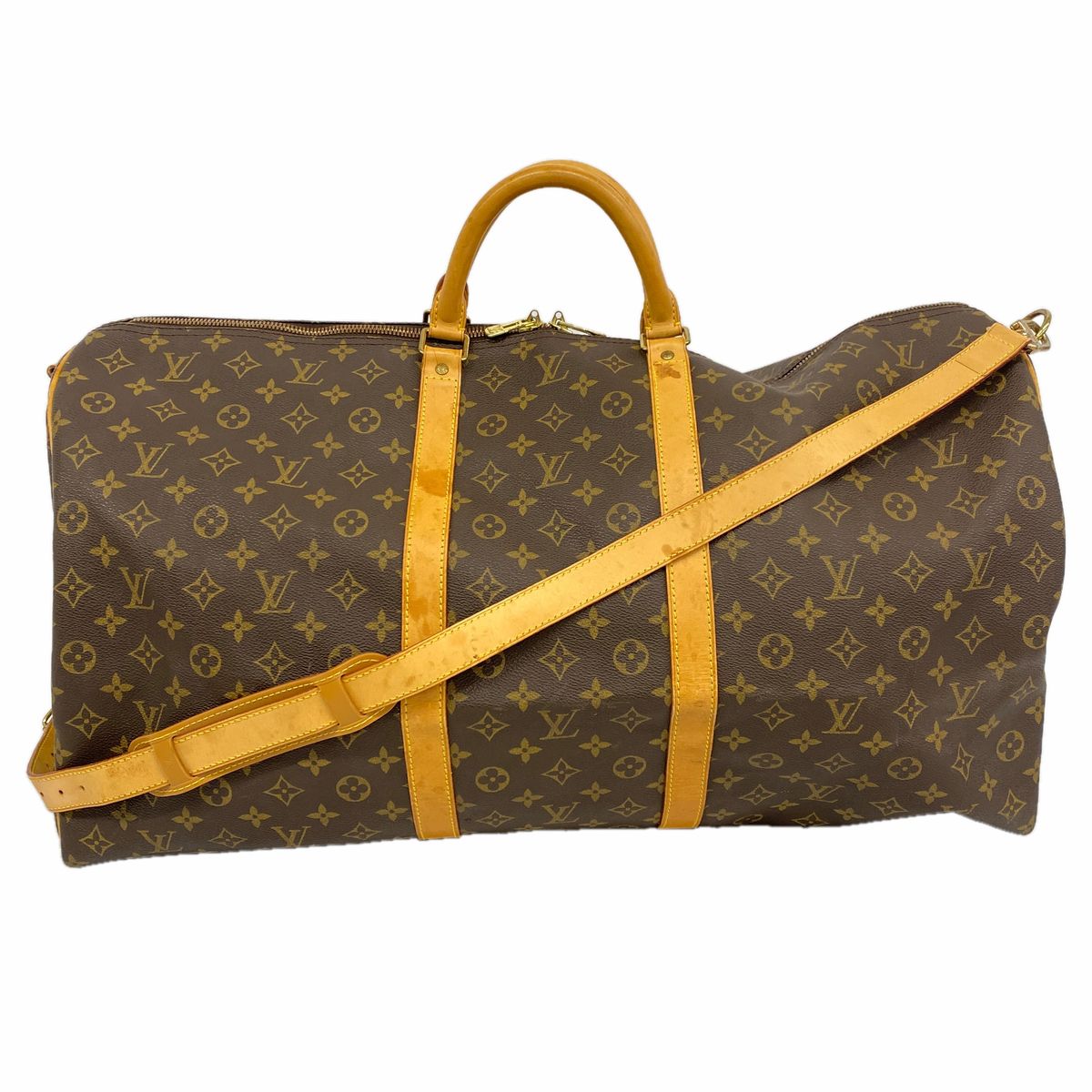 Louis Vuitton Boston Bag Monogram Keepall Bandouliere 60 Brown