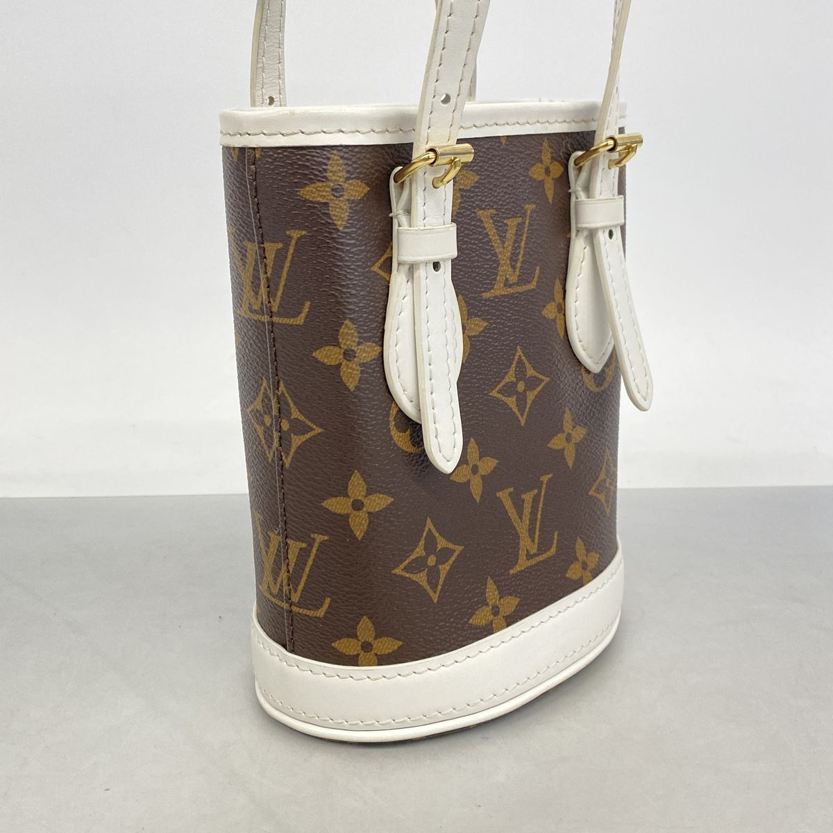 Louis Vuitton Handbag Monogram Nano Bucket Brown White 2-Way Bag — view 2