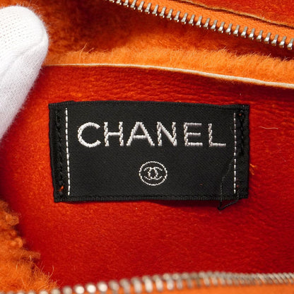 Chanel Shoulder Bag Shearling Orange Silver — view 5