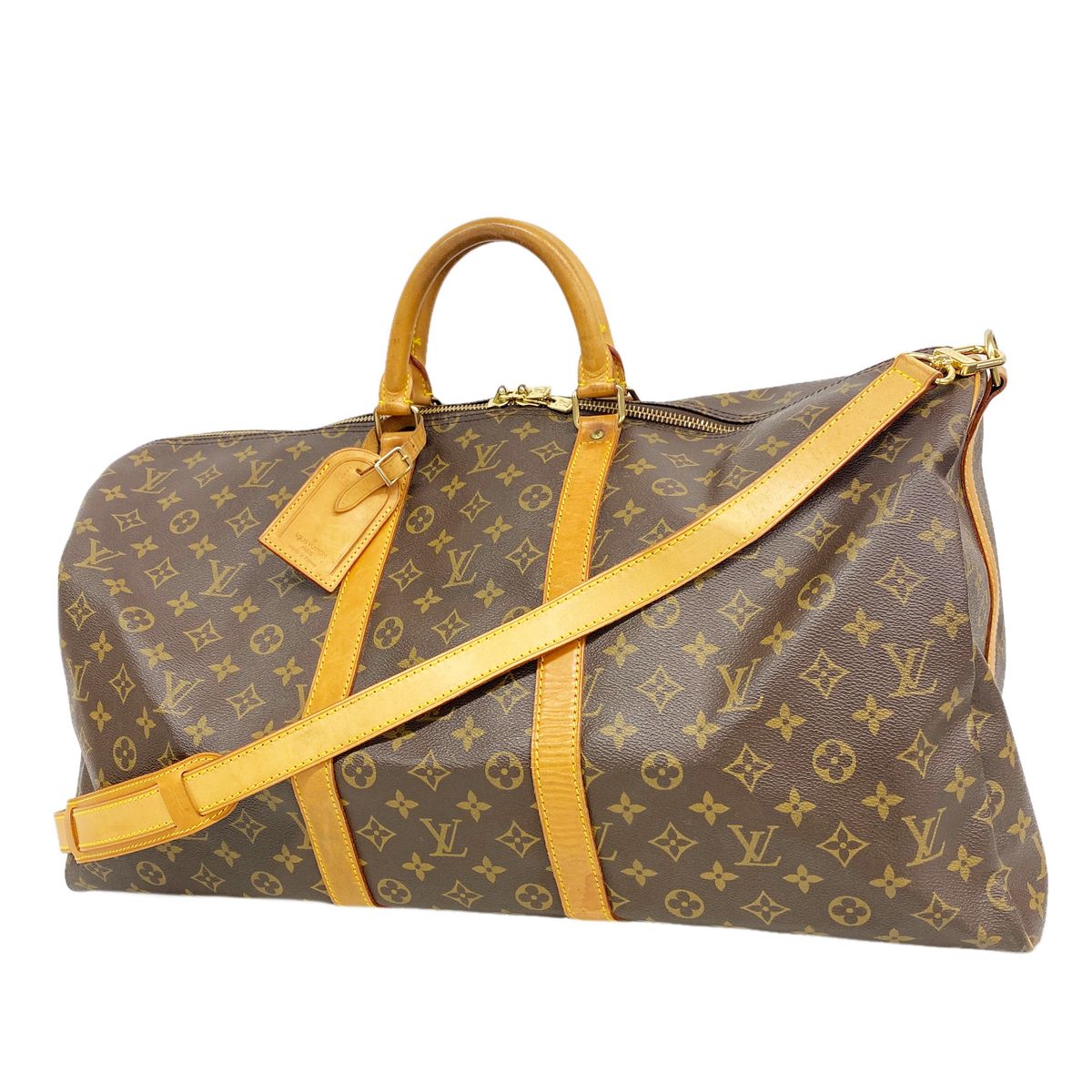 Louis Vuitton Boston Bag Monogram Keepall Bandouliere 55 Brown