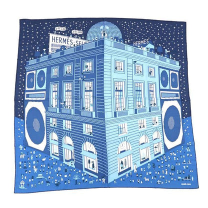 Hermes Carre Scarf Blue