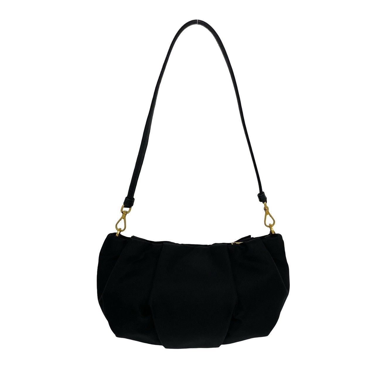 Prada Logo Ribbon Motif Nylon Leather Shoulder Bag Mini Black — view 3