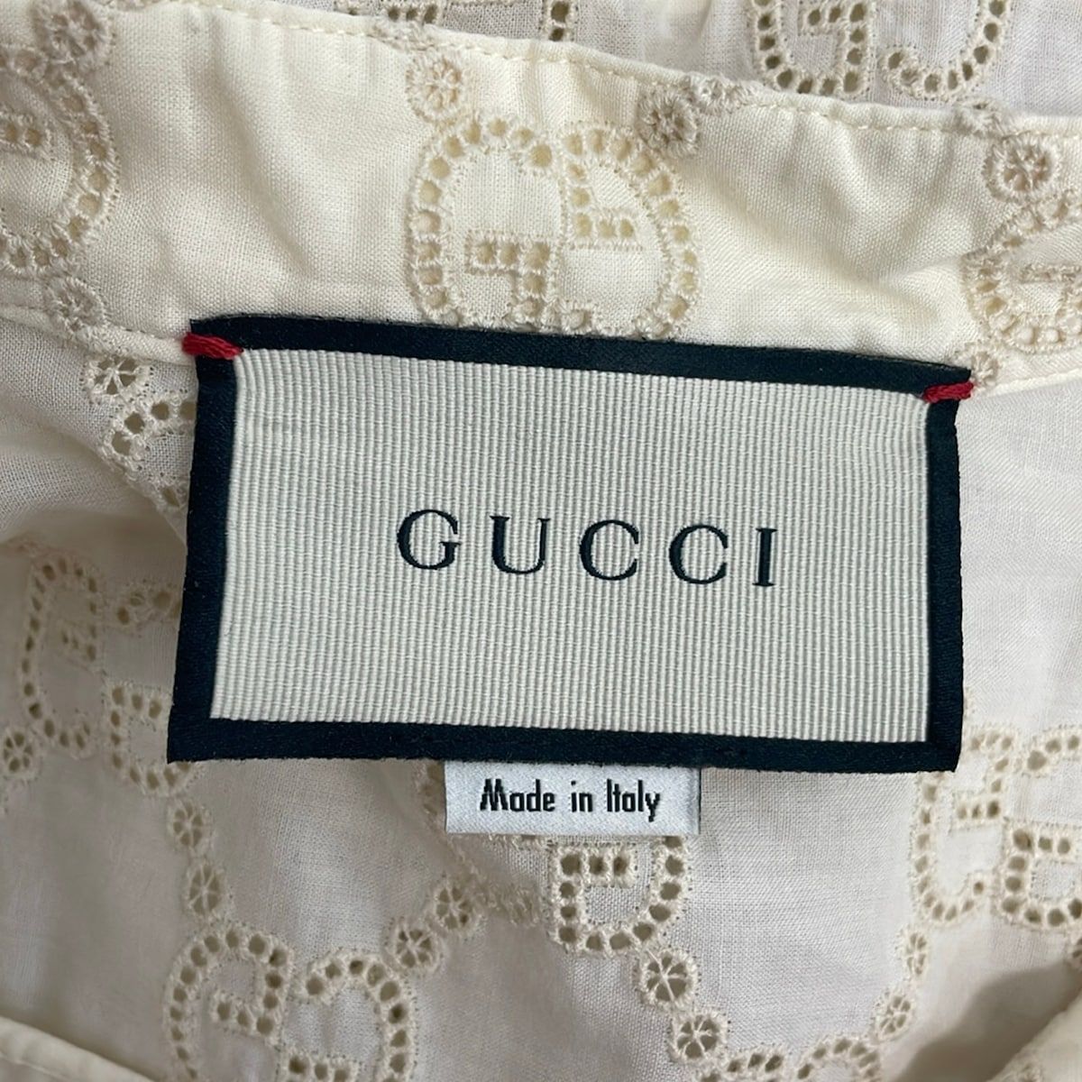 Gucci Dress Ivory Long Sleeve Knee-length GG Pattern — view 3
