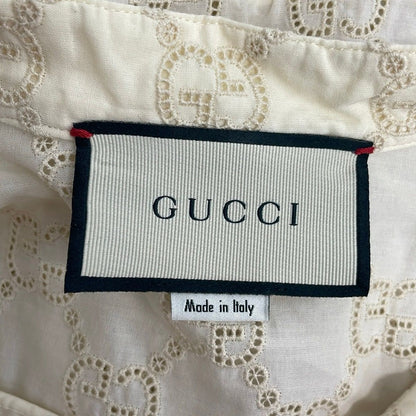 Gucci Dress Ivory Long Sleeve Knee-length GG Pattern — view 3