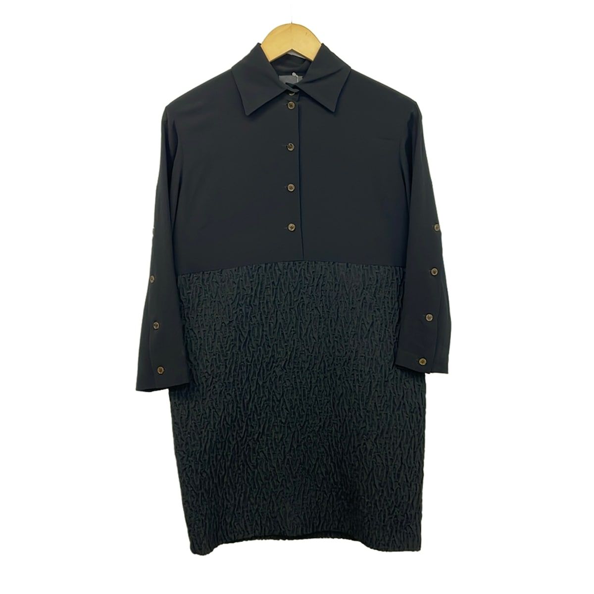 Fendi Dress S Black Long Sleeve Gather