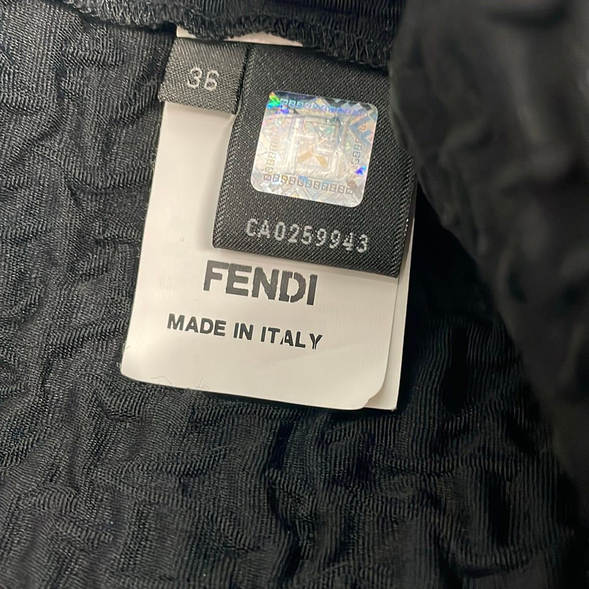 Fendi Dress S Black Long Sleeve Gather — view 5