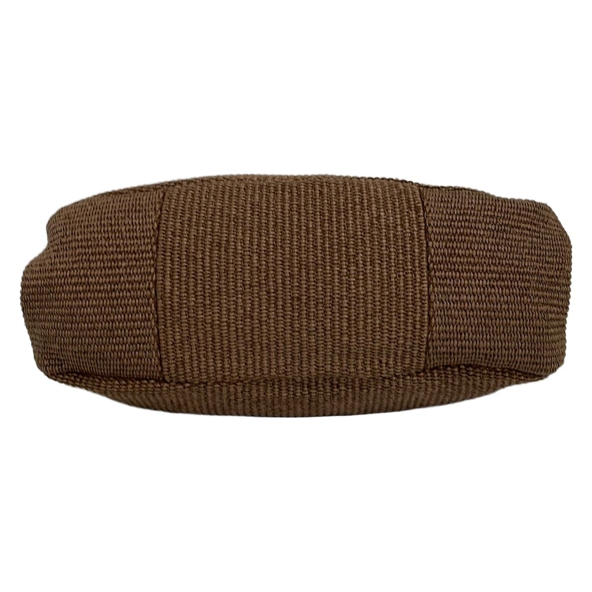 Max Mara Weekend Handbag Pasticino Dark Brown Raffia Style Kiss Lock Cotton — view 5