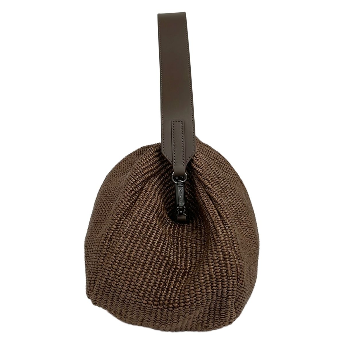 Max Mara Weekend Handbag Pasticino Dark Brown Raffia Style Kiss Lock Cotton — view 2
