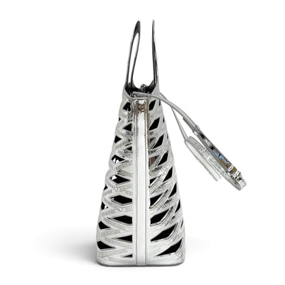 Balenciaga Neo Basket Logo 2-Way Tote Shoulder Bag Silver Black — view 5