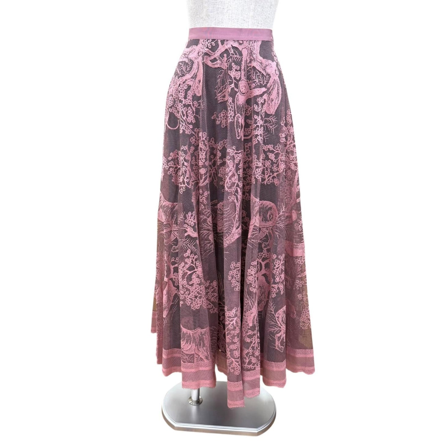 Dior Lace Dioriviera Midi Skirt Pink 44