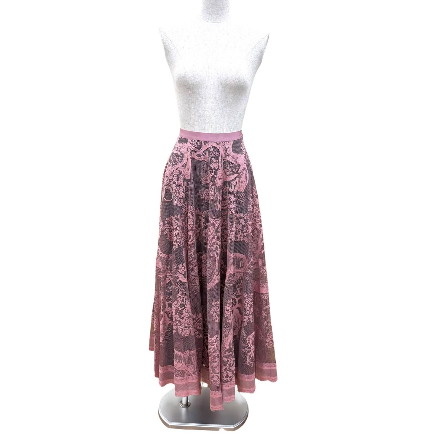 Dior Lace Dioriviera Midi Skirt Pink 44 — view 2
