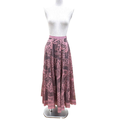 Dior Lace Dioriviera Midi Skirt Pink 44 — view 2
