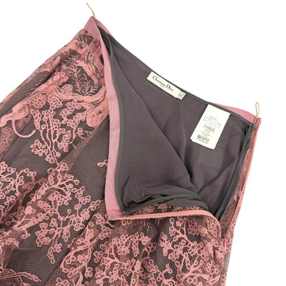 Dior Lace Dioriviera Midi Skirt Pink 44 — view 5