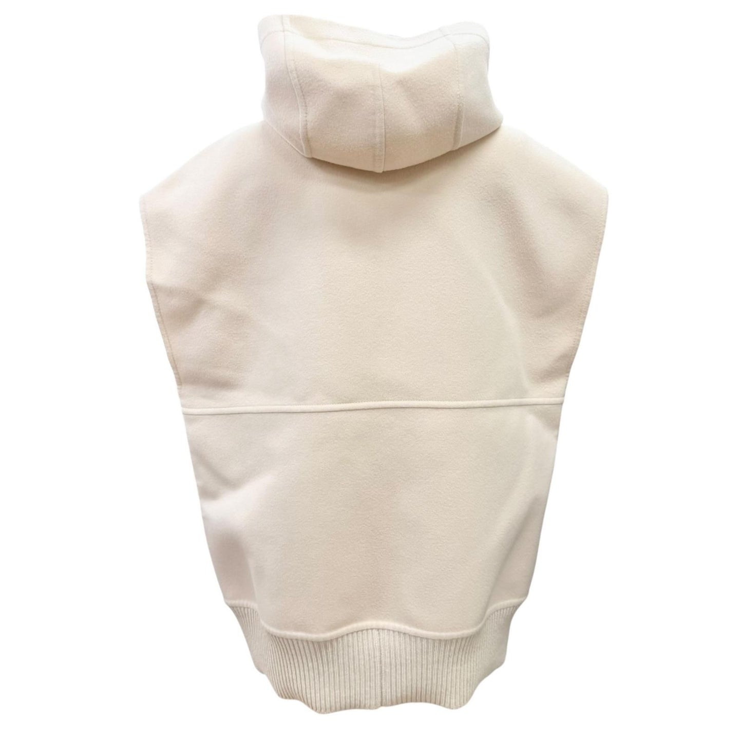 Louis Vuitton Wool Silk Liningantant Monogram with Hood Zip Up Vest Beige 34 — view 4